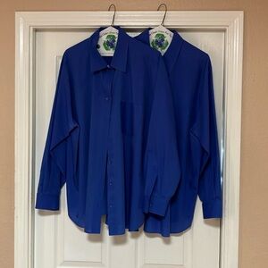 Lot of 2 Foxcroft Blouses - Size 18W - Blue - Dry cleaned and ready to wear